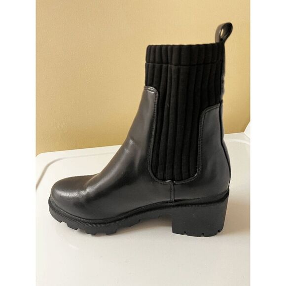 Lulus Jerico Black Slip-On Ankle Boots Size 7 1/2 - Picture 5 of 10